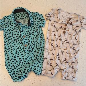 Posh Peanut Romper lot of 2 sz 9-12mo